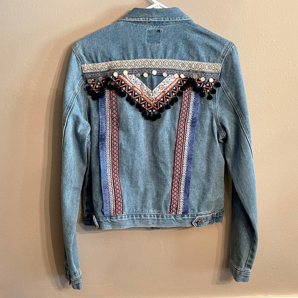 Boom Boom Jeans Denim Jacket Sz Med. 5-Button Front 2 Pockets S1151-400 - Picture 10 of 12